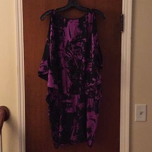 Nicole Miller Purple and Black Mini Dress